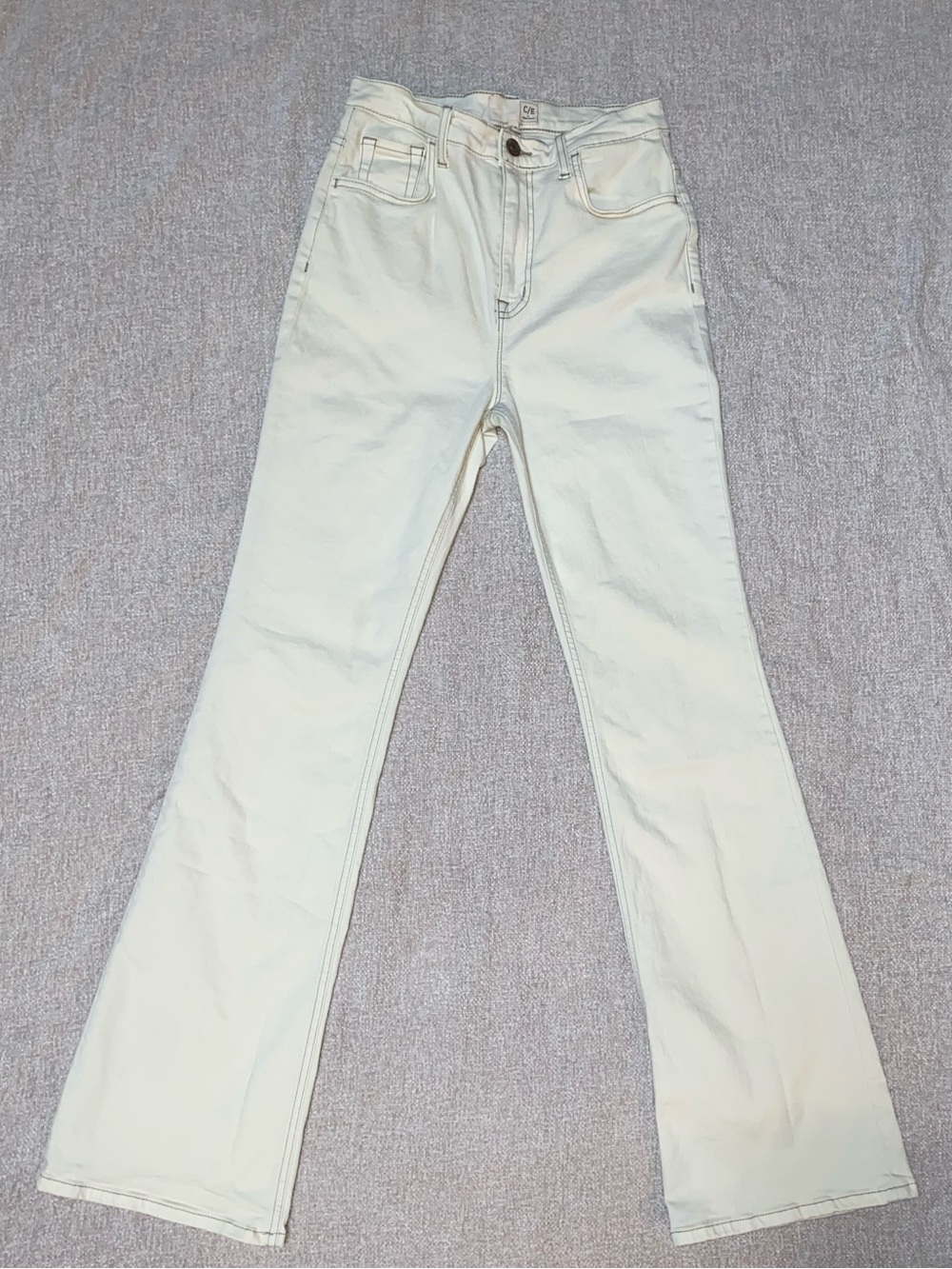 C/E Current/Elliott Cream Ivory High Rise Flare Jeans Size 27